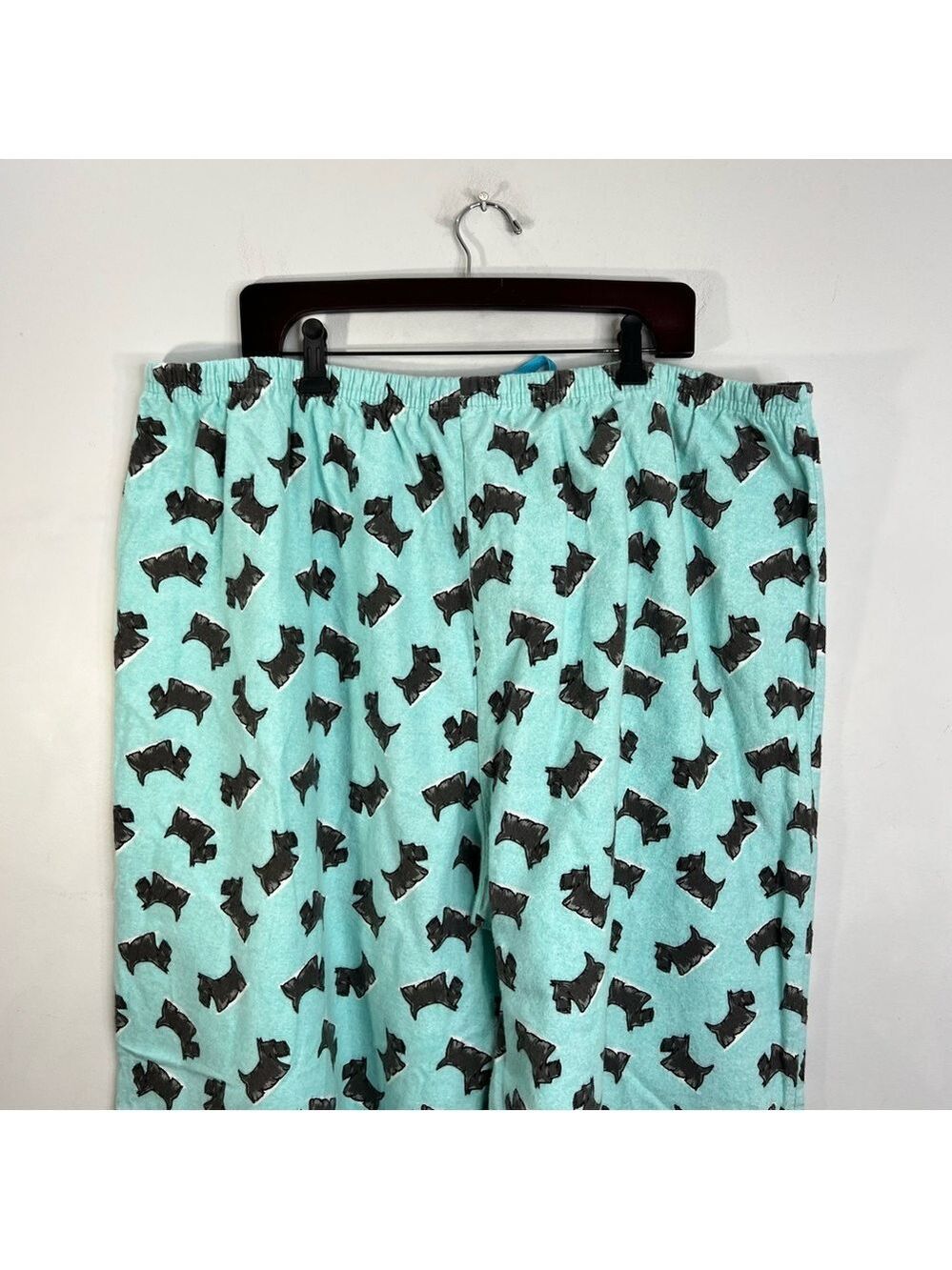 Aqua blue cotton flannel Scottie dog lounge pants pyjama pants XXL / 20 - Picture 6 of 14